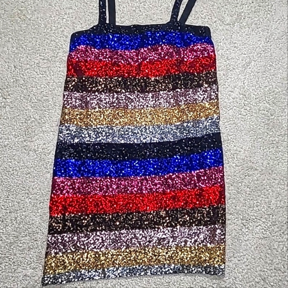 Women's GAP “Crazy Stripe” Sequin Party Holiday Cocktail Dress Size Small - Picture 9 of 12